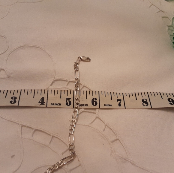 "LOT OF TWO" VTG. 925 ITALY STERLING SILVER BRACELETS, 5MM HERRINGBONE & FIGARO - Picture 13 of 16